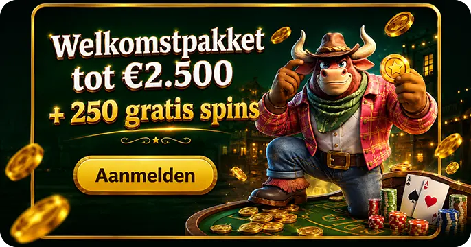 CowboySpin welkomstpakket tot €2,500 + 250 Gratis Spins